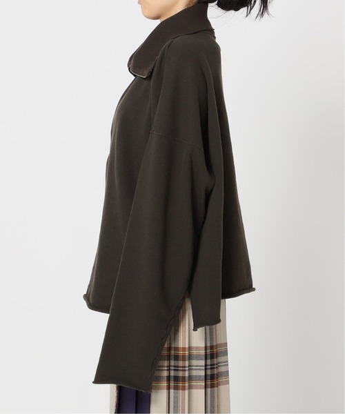 CITYSHOP（シティーショップ）の「ZIP UP スウェット SHIRT：カットソー（Tシャツ/カットソー・レディース・ホワイト/チャコールグレー・FREE）」の4枚目の写真