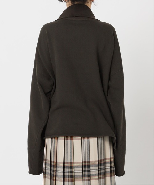 CITYSHOP（シティーショップ）の「ZIP UP スウェット SHIRT：カットソー（Tシャツ/カットソー・レディース・ホワイト/チャコールグレー・FREE）」の5枚目の写真