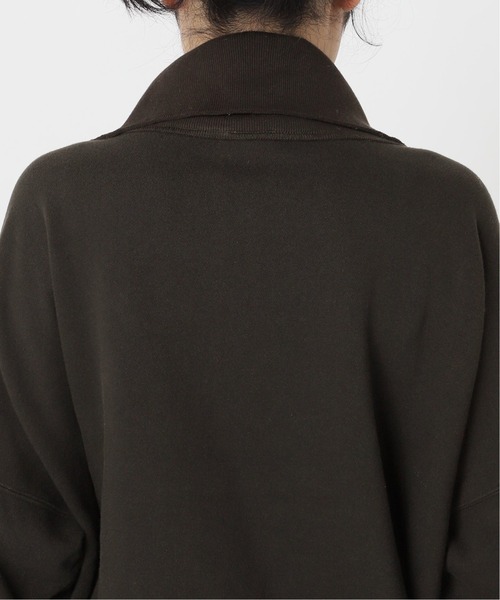 CITYSHOP（シティーショップ）の「ZIP UP スウェット SHIRT：カットソー（Tシャツ/カットソー・レディース・ホワイト/チャコールグレー・FREE）」の6枚目の写真