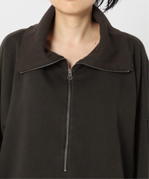 CITYSHOP（シティーショップ）の「ZIP UP スウェット SHIRT：カットソー（Tシャツ/カットソー・レディース・ホワイト/チャコールグレー・FREE）」の7枚目の写真