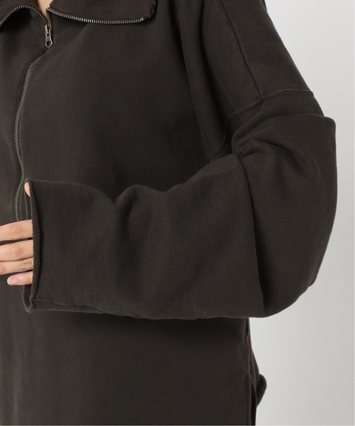 CITYSHOP（シティーショップ）の「ZIP UP スウェット SHIRT：カットソー（Tシャツ/カットソー・レディース・ホワイト/チャコールグレー・FREE）」の9枚目の写真