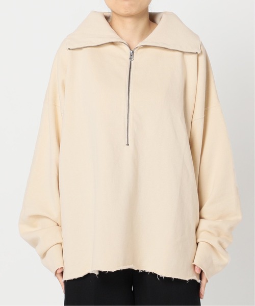 CITYSHOP（シティーショップ）の「ZIP UP スウェット SHIRT：カットソー（Tシャツ/カットソー・レディース・ホワイト/チャコールグレー・FREE）」の12枚目の写真