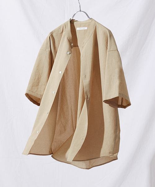 JOURNAL STANDARD(ジャーナルスタンダード)の「BREEZE COOL バンドカラーシャツ(シャツ/ブラウス・メンズ・ブラック/ベージュ/カーキ/タン・SMALL/MEDIUM/LARGE)」の3枚目の写真