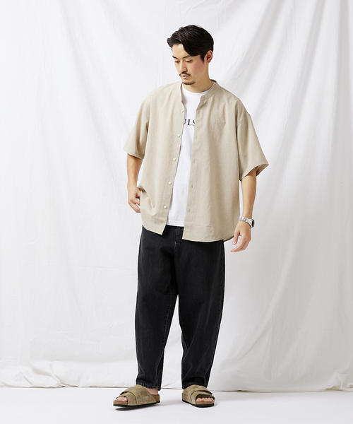 JOURNAL STANDARD(ジャーナルスタンダード)の「BREEZE COOL バンドカラーシャツ(シャツ/ブラウス・メンズ・ブラック/ベージュ/カーキ/タン・SMALL/MEDIUM/LARGE)」の10枚目の写真