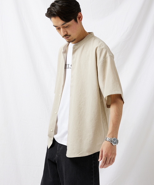 JOURNAL STANDARD(ジャーナルスタンダード)の「BREEZE COOL バンドカラーシャツ(シャツ/ブラウス・メンズ・ブラック/ベージュ/カーキ/タン・SMALL/MEDIUM/LARGE)」の15枚目の写真