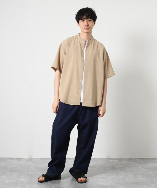 JOURNAL STANDARD(ジャーナルスタンダード)の「BREEZE COOL バンドカラーシャツ(シャツ/ブラウス・メンズ・ブラック/ベージュ/カーキ/タン・SMALL/MEDIUM/LARGE)」の17枚目の写真