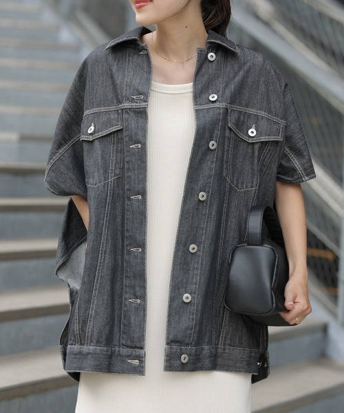 CIAOPANIC TYPY(チャオパニックティピー)の「【TYPYDENIM】ポンチョベスト(ベスト・レディース・ブラック/ネイビー・ONE SIZE)」の4枚目の写真