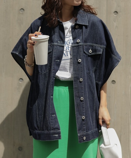 CIAOPANIC TYPY(チャオパニックティピー)の「【TYPYDENIM】ポンチョベスト(ベスト・レディース・ブラック/ネイビー・ONE SIZE)」の13枚目の写真