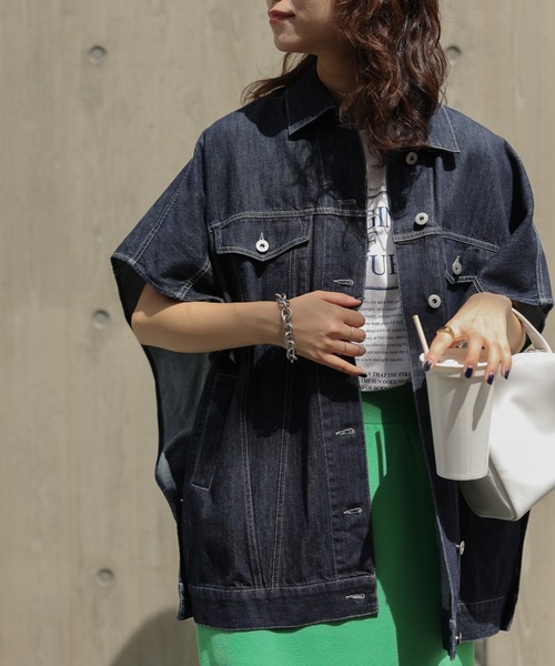 CIAOPANIC TYPY(チャオパニックティピー)の「【TYPYDENIM】ポンチョベスト(ベスト・レディース・ブラック/ネイビー・ONE SIZE)」の16枚目の写真