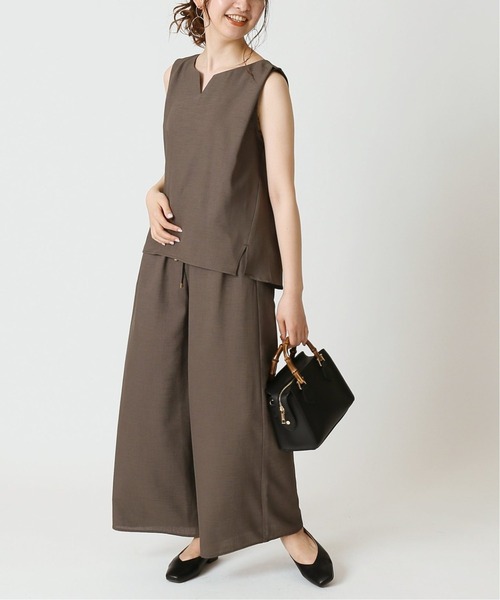 B.C STOCK（ベーセーストック）の「《追加》リネンライク オールインワンSET（その他パンツ・レディース・チャコールグレー/ブラウン/モスグリーン・FREE）」の2枚目の写真