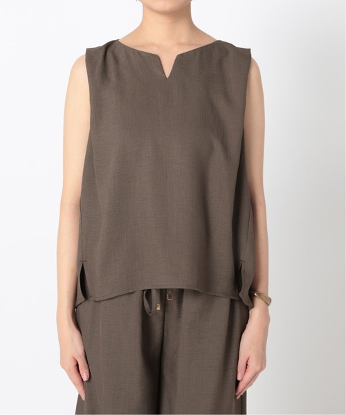 B.C STOCK（ベーセーストック）の「《追加》リネンライク オールインワンSET（その他パンツ・レディース・チャコールグレー/ブラウン/モスグリーン・FREE）」の6枚目の写真