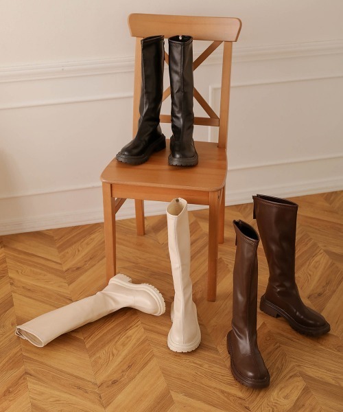 Bab(バブ)の「トラックソールロングブーツ(ブーツ・レディース・ブラック/ブラウン/アイボリー・23.5cm/24.5cm/23.0cm/24.0cm)」の16枚目の写真