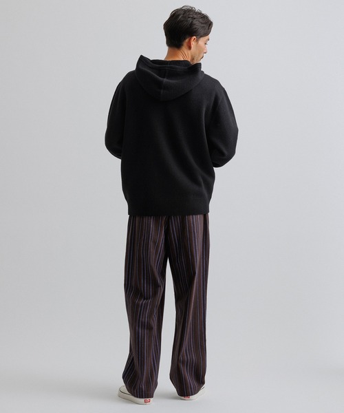 Saturdays NYC(サタデーズ ニューヨークシティ )の「Ditch Boiled Wool Hoodie(ニット/セーター・メンズ・ブラック/オフホワイト・X-SMALL/S/XL/L/M)」の19枚目の写真