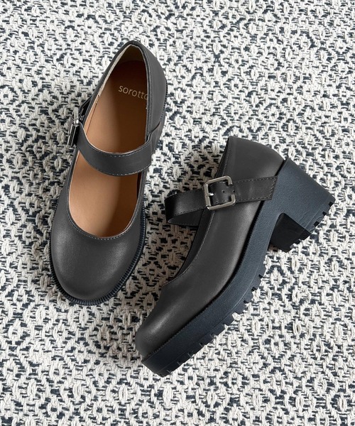 SOROTTO（ソロット）の「軽量厚底 メリージェーン ヒールパンプス◆（パンプス・キッズ・ブラウン/ブラック系その他/ブラック・23.0cm/24.0cm/21.0cm/22.0cm）」の8枚目の写真