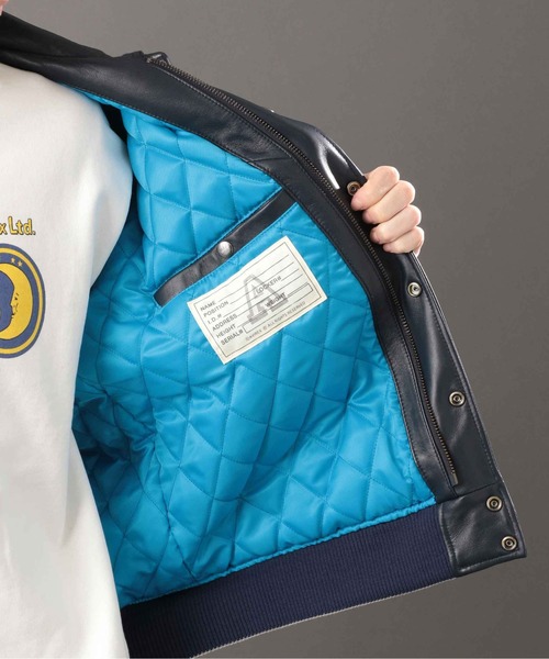 AVIREX（アヴィレックス）の「《REBUILD COLLECTION》ライオン ツートン バーシティ ジャケット / LION 2TONE VARSITY JACKET（スタジャン・メンズ・ネイビー・L/2XL/XL/M）」の15枚目の写真