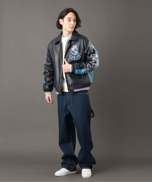 AVIREX（アヴィレックス）の「《REBUILD COLLECTION》ライオン ツートン バーシティ ジャケット / LION 2TONE VARSITY JACKET（スタジャン・メンズ・ネイビー・L/2XL/XL/M）」の9枚目の写真