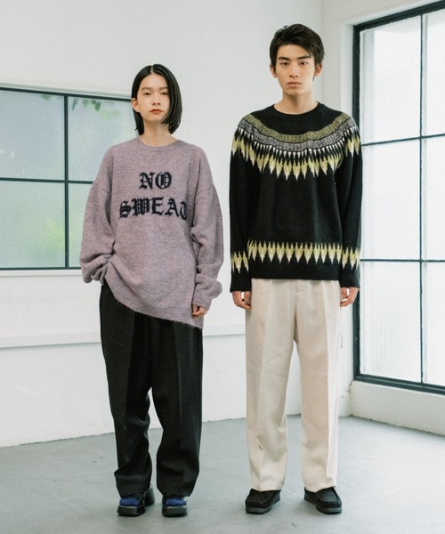 WHIMSIC（ウィムジック）の「【UNISEX】フェアアイルパターンニットプルオーバー（ニット/セーター・メンズ・ホワイト/ブラック/ネイビー・FREE）」の10枚目の写真