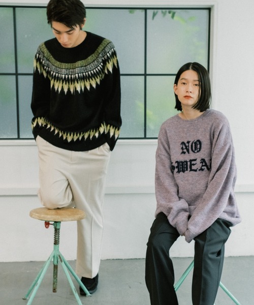 WHIMSIC（ウィムジック）の「【UNISEX】フェアアイルパターンニットプルオーバー（ニット/セーター・メンズ・ホワイト/ブラック/ネイビー・FREE）」の11枚目の写真