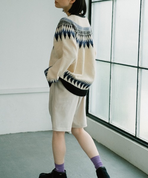 WHIMSIC（ウィムジック）の「【UNISEX】フェアアイルパターンニットプルオーバー（ニット/セーター・メンズ・ホワイト/ブラック/ネイビー・FREE）」の21枚目の写真