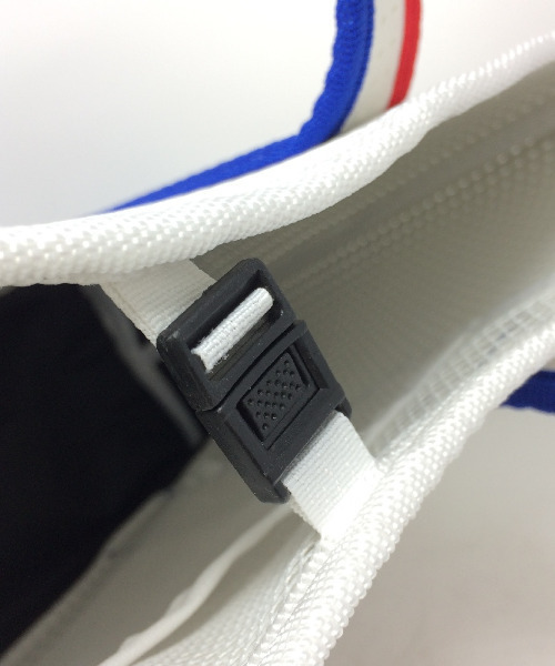 SPICE OF LIFE（スパイス オブ ライフ）の「ライトトートバッグ EVA軽量メッシュ トリコロール スポーツバッグ/ジムバッグ/エコバッグ（トートバッグ・レディース・ホワイト×ネイビー・ONE SIZE）」の3枚目の写真