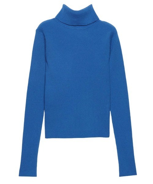 EIMY ISTOIRE（エイミーイストワール）の「タートルネックカラーリブニット（ニット/セーター・レディース・ホワイト/ブラック/ブラウン/ピンク/オレンジ/ブルー/ラベンダー/コーラルピンク/ベージュ/ロイヤルブルー・FREE）」の6枚目の写真