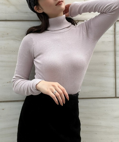 セール】タートルネックカラーリブニット（ニット/セーター）｜EIMY