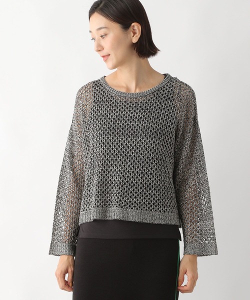 LEPSIM（レプシィム）の「5ゲージ透かしニットインナーセット　164105（ニット/セーター・レディース・レッド/ブラック/グリーン・FREE）」の2枚目の写真