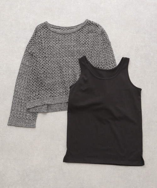 LEPSIM（レプシィム）の「5ゲージ透かしニットインナーセット　164105（ニット/セーター・レディース・レッド/ブラック/グリーン・FREE）」の6枚目の写真