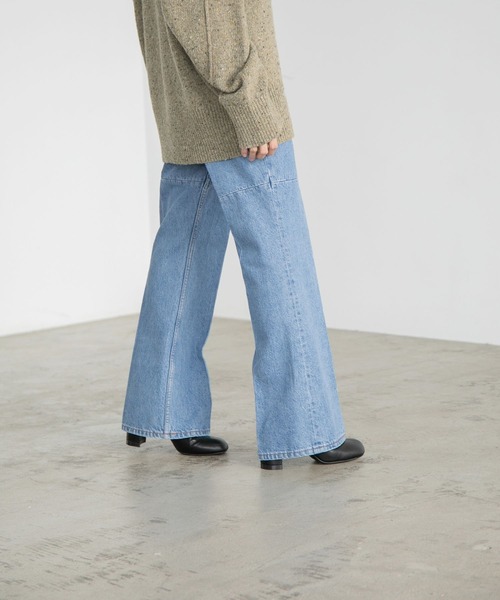 yuw（ユウ）の「リメイクフレアデニムパンツ 168168（デニムパンツ