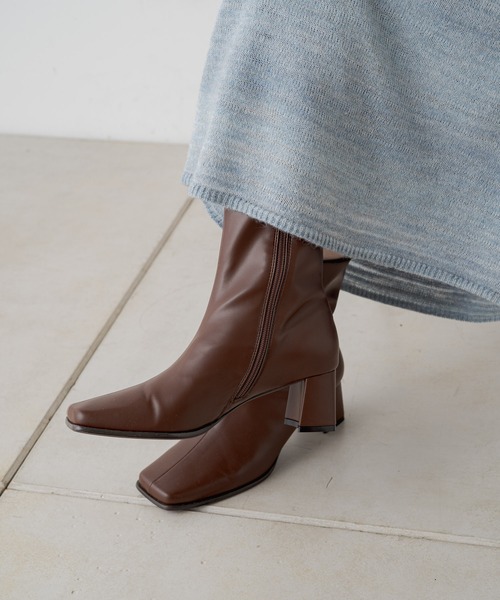 Kastane（カスタネ）の「スクエアミドルブーツ（ブーツ・レディース・ブラック/ブラウン・S/M/L）」の15枚目の写真