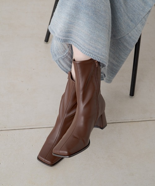 Kastane（カスタネ）の「スクエアミドルブーツ（ブーツ・レディース・ブラック/ブラウン・S/M/L）」の13枚目の写真