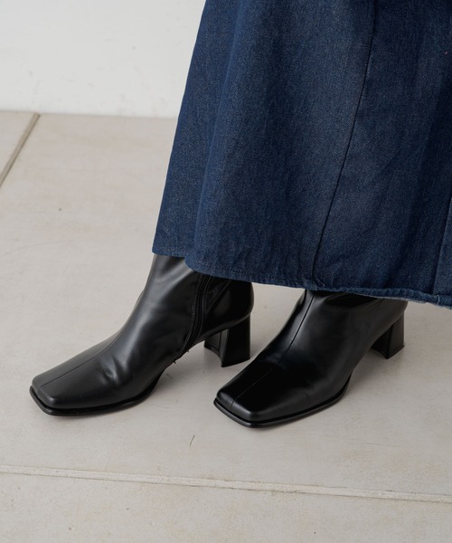 Kastane（カスタネ）の「スクエアミドルブーツ（ブーツ・レディース・ブラック/ブラウン・S/M/L）」の8枚目の写真