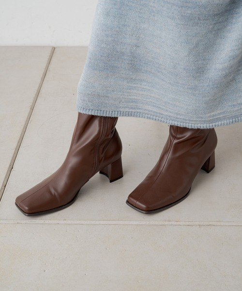 Kastane（カスタネ）の「スクエアミドルブーツ（ブーツ・レディース・ブラック/ブラウン・S/M/L）」の5枚目の写真