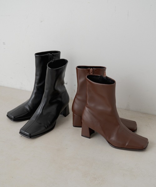 Kastane（カスタネ）の「スクエアミドルブーツ（ブーツ・レディース・ブラック/ブラウン・S/M/L）」の10枚目の写真