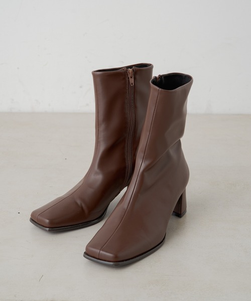 Kastane（カスタネ）の「スクエアミドルブーツ（ブーツ・レディース・ブラック/ブラウン・S/M/L）」の6枚目の写真
