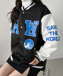 CLEA（クレア）の「ロゴプリントオーバーサイズスタジャン（スタジャン）」