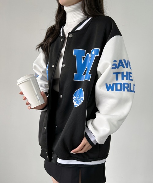 CLEA(クレア)の「ロゴプリントオーバーサイズスタジャン(スタジャン・レディース・ホワイト/ブルー・FREE)」の21枚目の写真