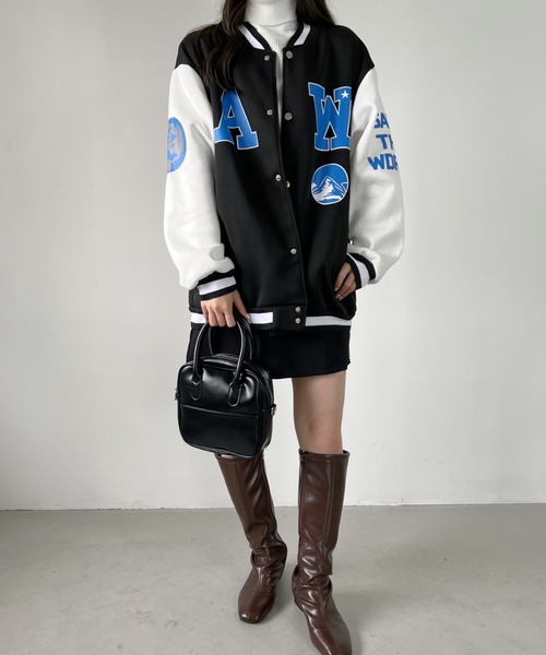 CLEA(クレア)の「ロゴプリントオーバーサイズスタジャン(スタジャン・レディース・ホワイト/ブルー・FREE)」の18枚目の写真