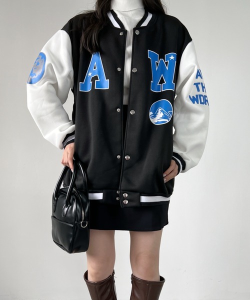 CLEA(クレア)の「ロゴプリントオーバーサイズスタジャン(スタジャン・レディース・ホワイト/ブルー・FREE)」の17枚目の写真