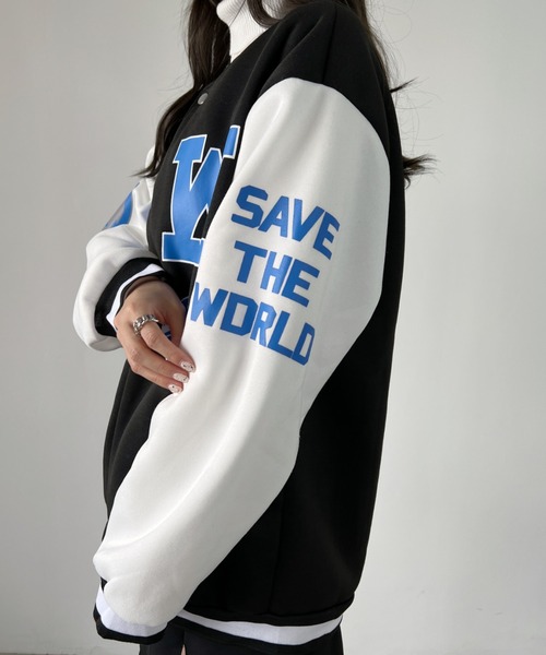 CLEA(クレア)の「ロゴプリントオーバーサイズスタジャン(スタジャン・レディース・ホワイト/ブルー・FREE)」の22枚目の写真