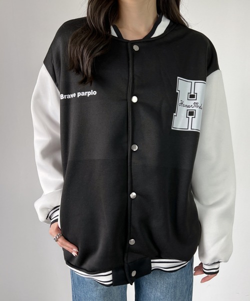 CLEA(クレア)の「ロゴプリントオーバーサイズスタジャン(スタジャン・レディース・ホワイト/ブルー・FREE)」の19枚目の写真