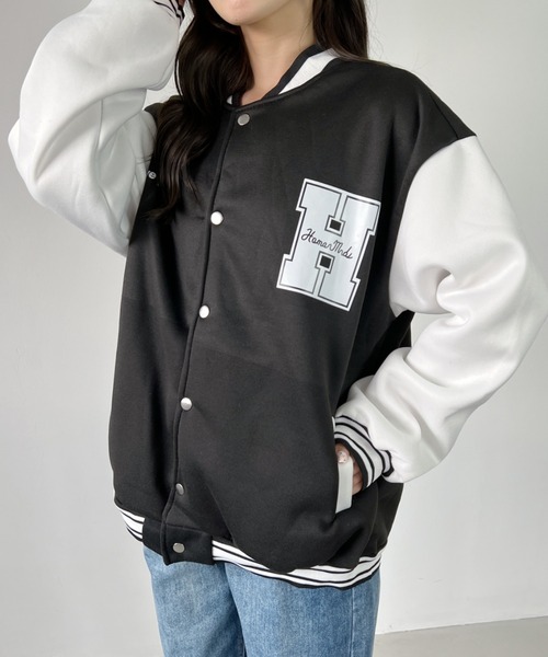 CLEA(クレア)の「ロゴプリントオーバーサイズスタジャン(スタジャン・レディース・ホワイト/ブルー・FREE)」の15枚目の写真