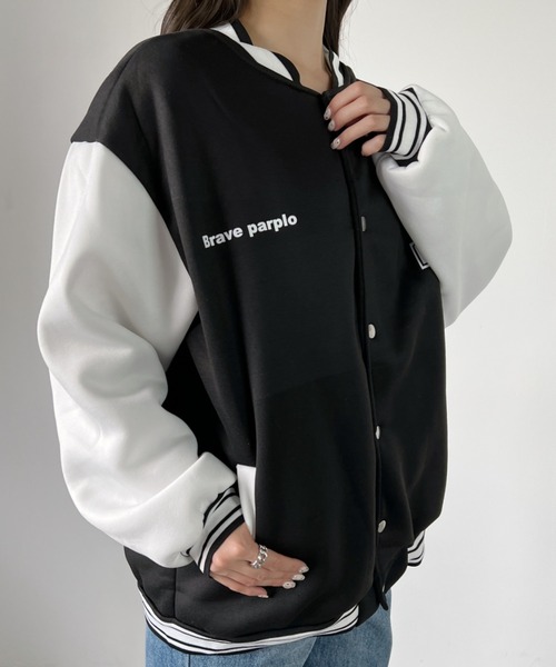 CLEA(クレア)の「ロゴプリントオーバーサイズスタジャン(スタジャン・レディース・ホワイト/ブルー・FREE)」の11枚目の写真