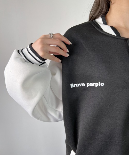 CLEA(クレア)の「ロゴプリントオーバーサイズスタジャン(スタジャン・レディース・ホワイト/ブルー・FREE)」の7枚目の写真