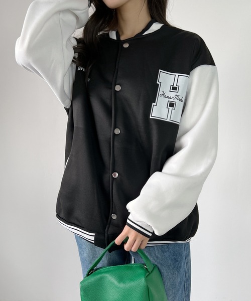 CLEA(クレア)の「ロゴプリントオーバーサイズスタジャン(スタジャン・レディース・ホワイト/ブルー・FREE)」の20枚目の写真