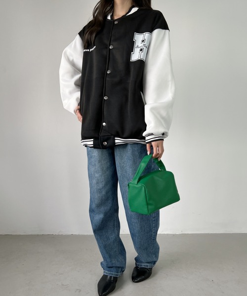 CLEA(クレア)の「ロゴプリントオーバーサイズスタジャン(スタジャン・レディース・ホワイト/ブルー・FREE)」の16枚目の写真