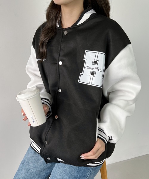 CLEA(クレア)の「ロゴプリントオーバーサイズスタジャン(スタジャン・レディース・ホワイト/ブルー・FREE)」の12枚目の写真