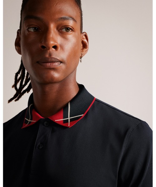Ted Baker(テッドベーカー)の「LAMBA アーガイルカラー ポロシャツ(ポロシャツ・メンズ・ネイビー・2/4/3/5/1)」の3枚目の写真