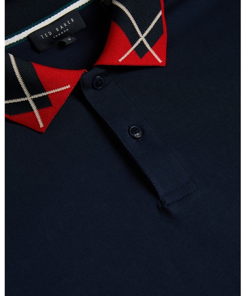 Ted Baker(テッドベーカー)の「LAMBA アーガイルカラー ポロシャツ(ポロシャツ・メンズ・ネイビー・2/4/3/5/1)」の4枚目の写真
