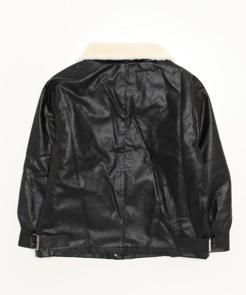 Auntie Rosa（アンティローザ）の「PUレザー ビッグシルエット フェイクファーブルゾン（ブルゾン・レディース・ブラック・MEDIUM）」の8枚目の写真